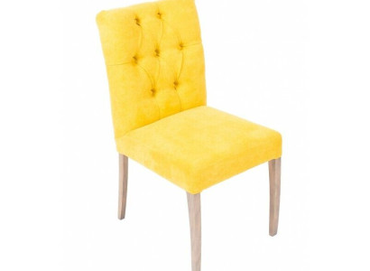 Moderne Designer Chesterfield Stühle Gelber Stuhl-Set Stilvolle Polsterstühle x10 tlg. 